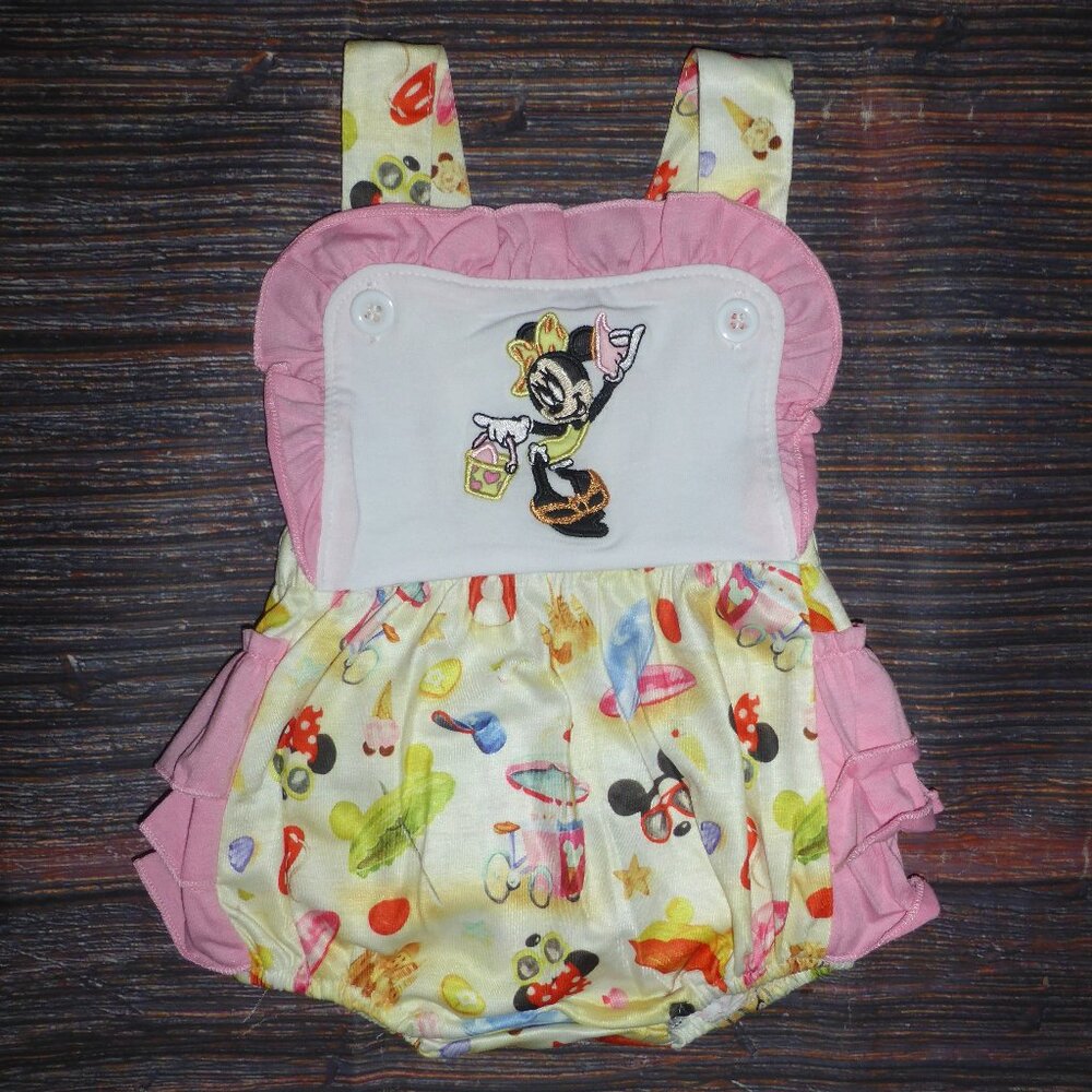 Boutique Baby Girls Minnie Mouse Beach Sleeveless Ruffle Romper Jumpsuit